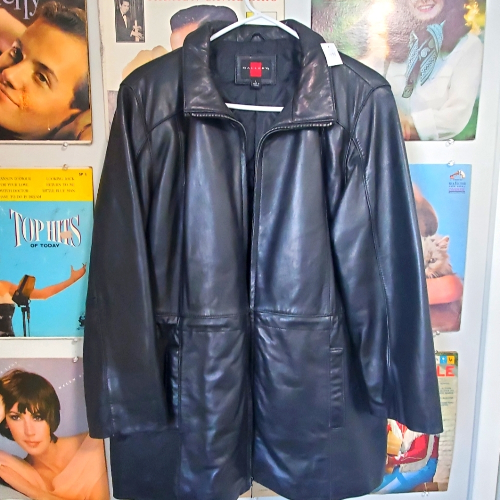 Gallery vintage leather jacket, black sz L